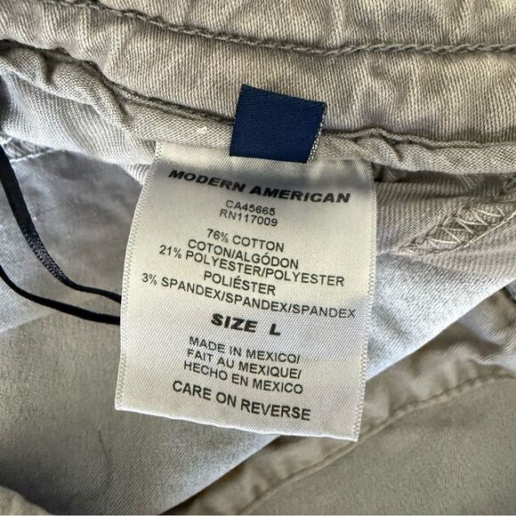 Modern American Gray Chino Drawstring Waist Joggers Size L - Picture 2 of 6